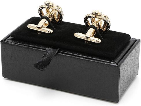 Faux Leather Travel Cufflinks Rings Storage Box for Case for Cufflinks Luxury Display Jewelry for Case Storage Cuff Link, Black in Saudi Arabia