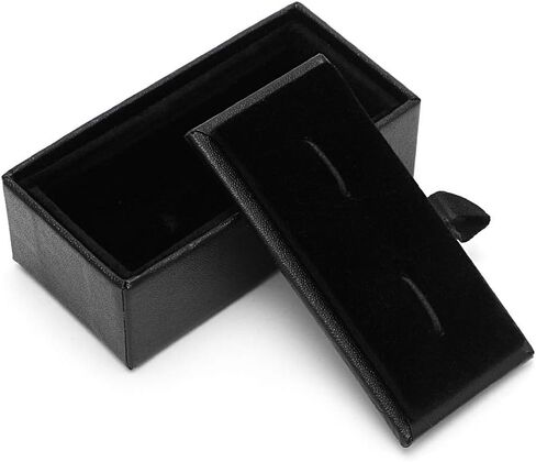 Faux Leather Travel Cufflinks Rings Storage Box for Case for Cufflinks Luxury Display Jewelry for Case Storage Cuff Link, Black in Saudi Arabia