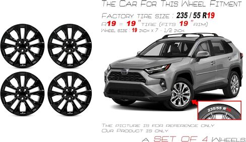 لـ RAV 4 OEM Design Wheel 19 "2019-2024 19x7.5 Gloss Black Set من 4 Rim Rim in Saudi Arabia