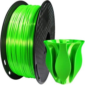 Silk Green PLA Filament 1.75mm 3D Printer Filament 1 KG 2.2 LBS Printing Filaments Materials Silky Shiny Shine Bright Grass Foliage Leaf Green Filament Gold Silver Copper HZST3D