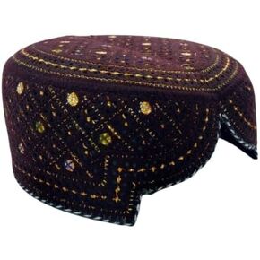 Sindhi Topi Kufi Traditional Handmade Cap with Embroidered Front Cut Unisex, Ramadan, Eid Gift for Muslims Made in Pakistan