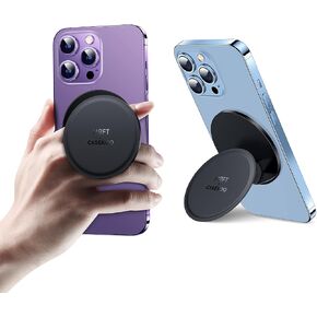 [الكل في 1] حامل هاتف CASEKOO من الجلد النباتي لحامل هاتف MagSafe [تصميم قبضة مريح] لهاتف وحافظات MagSafe، حامل هاتف قابل للتعديل لهاتف iPhone 14، 13، 12 Pro/Max/Plus، أسود in Kuwait