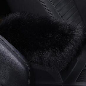 gunhunt 1 PC Car Universal Plush Armrest Box Mat, 11.81" x 7.87" Comfortable Warm Thick Plush Pad, Car Center Console Cover, Suitable for Most Car Models (Beige)