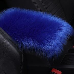 gunhunt 1 PC Car Universal Plush Armrest Box Mat, 11.81" x 7.87" Comfortable Warm Thick Plush Pad, Car Center Console Cover, Suitable for Most Car Models (Beige)