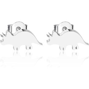 Triceratops Stud Earrings for Women Girls Dinosaur Jewelry Triceratops Lover Gift Animal Lover Gift