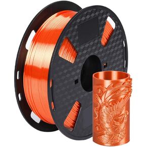 Silk Orange PLA Filament 1.75 mm 3D Printer Filament FDM Printing Materials 1KG 2.2LBS Spool Silky Shiny Shine Gold Silver Copper Green Orange PLA HZST3D
