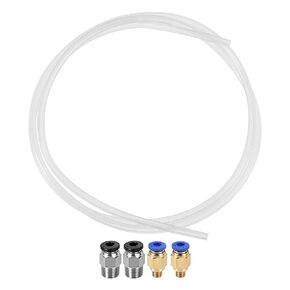 uxcell PTFE Tubing Hose for 3D Printer 1.75mm Filament Transparent 3.28ft Length with Pneumatic PC4-M6/M10 Fittings