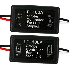 2Pcs LF-300B Flash Strobe Controller Box Continuous Flashing Module for LED Headlight Foglight Small Light 12V (LF-300B)