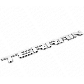 1Pc Terrain Front Door or Rear Liftgate Nameplate Logo Emblem Decorate 3D Badge Replacement for Terrain (Chrome)