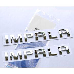 Yoaoo 2Pack OEM Black Impala Nameplate Plastic Letter Emblems Badges Glossy Compatible with Impala