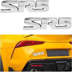 2PCS 3D SR5 Metal Emblem, Car Fender Side Rear Tailgate Badge Decal Sticker, Self-Adhesive Automotive Decal for Fender Bumper, Universal Vehicle Exterior Decor Accessories (Black)