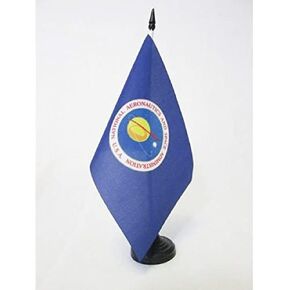AZ FLAG United States NASA Table Flag 5'' x 8'' - US National Aeronautics and Space Administration Desk Flag 21 x 14 cm - Black Plastic Stick and Base