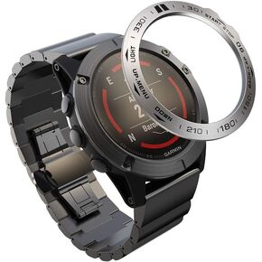 REYDA Watch Bezel Compatible for Garmin Fenix 5X/5X Plus Bezel Ring, Stainless Steel Watch Bezel Loop Adhesive Cover Scratch Resistant Protection Metal Bezel Styling Dial Circle for Fenix 5X/5X Plus