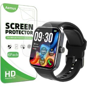 Screen Protector Compatible for TOZO S4 AcuFit One Smart Watch 1.78" (6 Pack) Flexible Full Coverage Clear TPU Soft Film