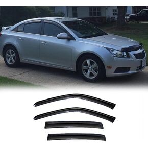 94843 Side Window Wind Deflector, 4pcs Out-Channel Tape-On Nice Rain Guards Set, Window Visor fit for 2006-2013 Chevrolet Impala 2014-2016 Chevrolet Impala Limited Model Only
