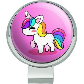 GRAPHICS & MORE Cute Kawaii Rainbow Unicorn Chibi Golf Hat Clip with Magnetic Ball Marker