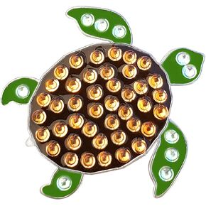 Honu Hawaiian Sea Turtle Golf Ball Marker with Crystals | Magnetic Hat Clip Included | Turtle Themed Accessory for Junior or Women Golfers | Bling Golfing Gift | Beach/Island Theme Marker