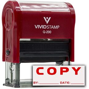 Copy by Date Self Inking Rubber Stamp (Red Ink) Medium