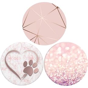 Collapsible Phone Bracket 360°Rotary Grips for Phones & Tablets(3 Pack) - White Heart Rose Gold Geometric Rose Gold Marble