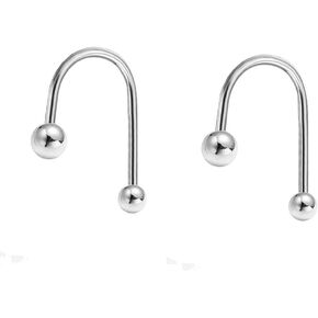 Hanging Double Balls Drop Dangle 20g Screw On Small Stud Earrings for Women Girls Minimalist Simple Sterling Silver Cartilage Hypoallergenic Sensitive Ears Thin Line Studs for Daughter Bff