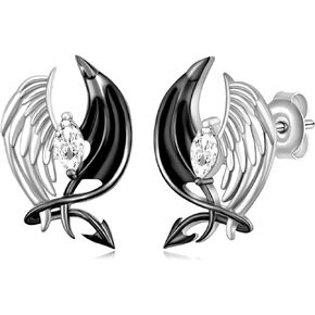 Angel Devil Earrings 925 Sterling Silver Gothic Earrings Halloween Jewelry Gifts for Women Girls
