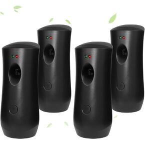 (4-Pack) Automatic Fragrance Dispenser,Automatic Air Freshener Spray Dispenser,Free Standing or Wall Mounted for Home, Indoor, Bathrooms, Offices, Hotels and Commercial Places (Black)