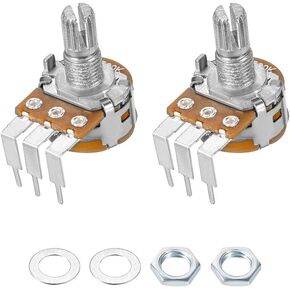 uxcell WH148 Potentiometer with Switch 10K Ohm Variable Resistors Single Turn Rotary Carbon Film Taper 2pcs