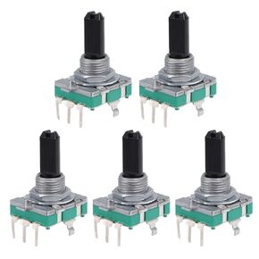 uxcell 360 Degree Rotary Encoder Code Switch Digital Potentiometer 3 Pins 11mm D-Shaft 5Pcs