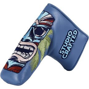 Hawaiian Tiki Golf Blade Putter Headcover Magnetic Closure