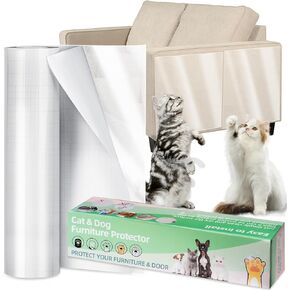 Cat Scratch Sofa Protector - Cat Scratch Deterrent Furniture Protectors for Sofa, Counters, Doors- Anti Scratch Couch Protector- Furniture Tape Protectors from Cats Scratching (13" x32FT)