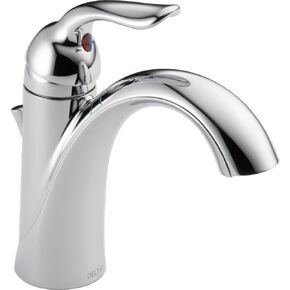 Delta Faucet Lahara Single Hole Bathroom Faucet, Single Handle Bathroom Faucet Chrome, Bathroom Sink Faucet, Diamond Seal Technology, Metal Drain Assembly, Chrome 538-MPU-DST