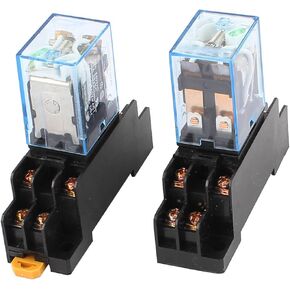 uxcell 2Pcs LY2N-J DC 12V 7.5A Coil Voltage 8Pin DPDT Power Electromagnetic Relay W Socket