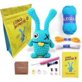 DNLEGULI Crochet Kit for Beginners - DIY Mini Crochet Kit for Adults - Crochet Animal Kit with Step-by-Step Video Tutorials - Knitting Starter Kit and Beginner Crochet Supplies