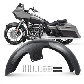 Motorcycle Front Fender 21 inch Mudguard Front Fender Fit for Harley Touring Road King Electra Glide Street Glide (Fiber Black)