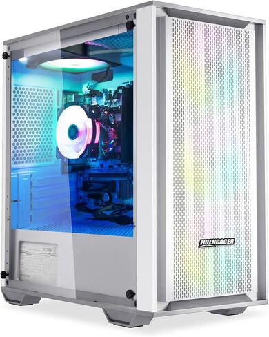 كمبيوتر مكتبي للألعاب - AMD Ryzen 5 5600G 6 core 3.9 جيجا هرتز - 16 جيجا DDR4 3200 ميجا هرتز - 1 تيرابايت M.2 NVMe - Windows 11 Pro - WiFi - كمبيوتر ألعاب (أبيض) in Kuwait