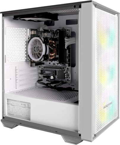 كمبيوتر مكتبي للألعاب - AMD Ryzen 5 5600G 6 core 3.9 جيجا هرتز - 16 جيجا DDR4 3200 ميجا هرتز - 1 تيرابايت M.2 NVMe - Windows 11 Pro - WiFi - كمبيوتر ألعاب (أبيض) in Saudi Arabia