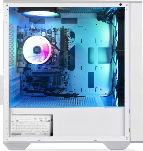 كمبيوتر مكتبي للألعاب - AMD Ryzen 5 5600G 6 core 3.9 جيجا هرتز - 16 جيجا DDR4 3200 ميجا هرتز - 1 تيرابايت M.2 NVMe - Windows 11 Pro - WiFi - كمبيوتر ألعاب (أبيض) in Kuwait