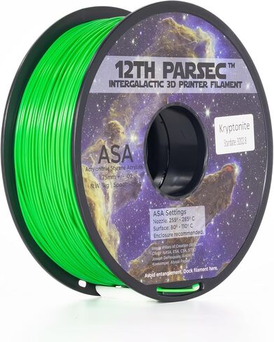 12th Parsec – ASA Filament 1.75mm for 3D Printing – UV-Resistant & Heat-Resistant Filament for Functional Out-of-This-World 3D Prints (Helmet Black (Matte) - 2KG) in Saudi Arabia
