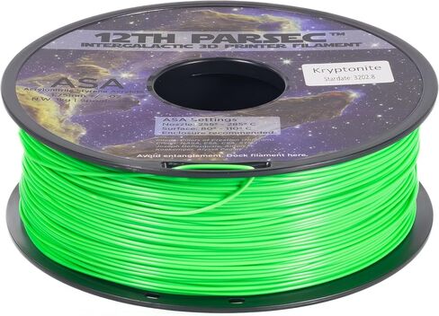 12th Parsec – ASA Filament 1.75mm for 3D Printing – UV-Resistant & Heat-Resistant Filament for Functional Out-of-This-World 3D Prints (Helmet Black (Matte) - 2KG) in Saudi Arabia