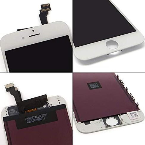 لهاتف iPhone 6 Plus 5.5 بوصة شاشة LCD محول رقمي تعمل باللمس، مجموعة إطار زجاجي أمامي كامل مع مجموعة أدوات إصلاح الموديل: A1522 A1524 A1593 باللون الأبيض in Kuwait
