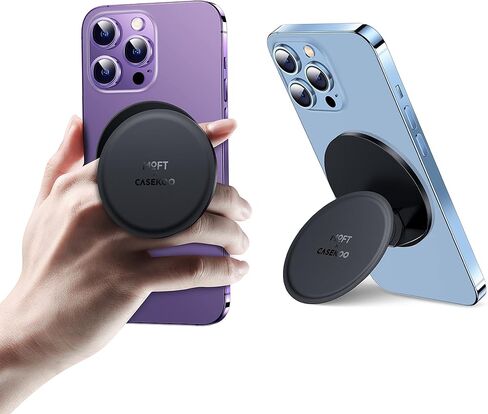 [الكل في 1] حامل هاتف CASEKOO من الجلد النباتي لحامل هاتف MagSafe [تصميم قبضة مريح] لهاتف وحافظات MagSafe، حامل هاتف قابل للتعديل لهاتف iPhone 14، 13، 12 Pro/Max/Plus، أسود in Kuwait