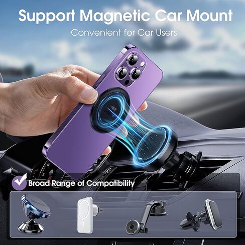 [الكل في 1] حامل هاتف CASEKOO من الجلد النباتي لحامل هاتف MagSafe [تصميم قبضة مريح] لهاتف وحافظات MagSafe، حامل هاتف قابل للتعديل لهاتف iPhone 14، 13، 12 Pro/Max/Plus، أسود in Kuwait