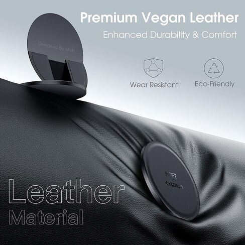 [الكل في 1] حامل هاتف CASEKOO من الجلد النباتي لحامل هاتف MagSafe [تصميم قبضة مريح] لهاتف وحافظات MagSafe، حامل هاتف قابل للتعديل لهاتف iPhone 14، 13، 12 Pro/Max/Plus، أسود in Kuwait