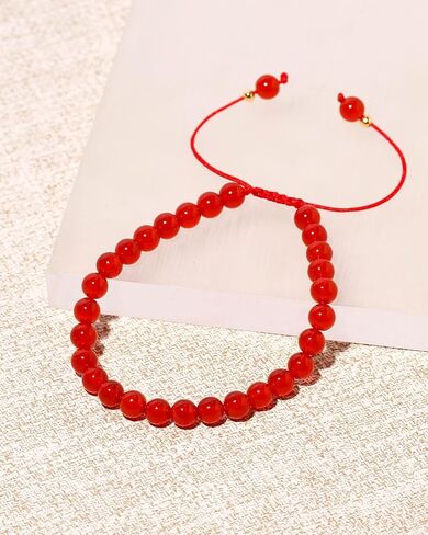 6mm Semi-Precious Stone Bracelets for Women Adjustable Handmade Positive Energy Crystals Beaded Bracelets Unisex in Saudi Arabia