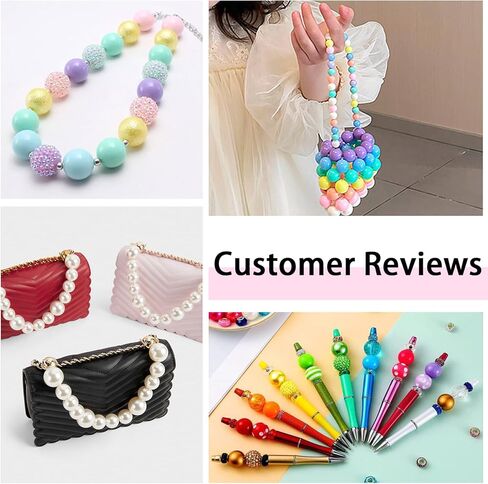 100PCS Chunky Bubblegum Beads 20mm, Colorful Large Gumball Rhinestone Pearl Bead Loose Beads with Spacers, Beading Wire, Round Bubble Gum Beads for Pens Jewelry Bracelet Necklace Making Crafts in Kuwait