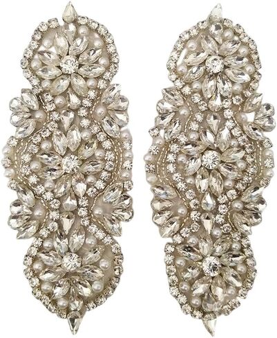 2 Pieces Rhinestone Applique Rhinestone Hot Fix Applique Rhinestone Iron on Patch LSAP008 in Saudi Arabia