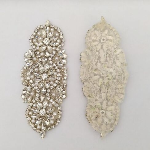 2 Pieces Rhinestone Applique Rhinestone Hot Fix Applique Rhinestone Iron on Patch LSAP008 in Saudi Arabia