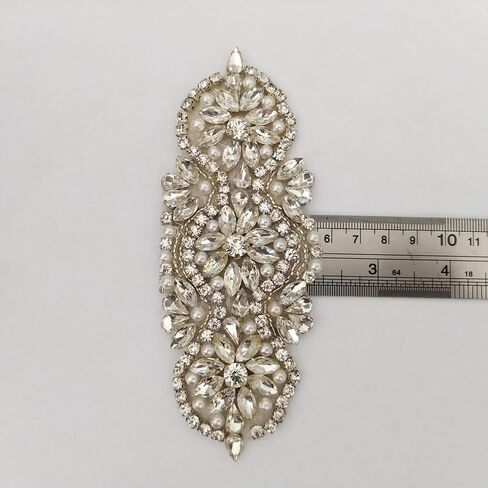 2 Pieces Rhinestone Applique Rhinestone Hot Fix Applique Rhinestone Iron on Patch LSAP008 in Saudi Arabia