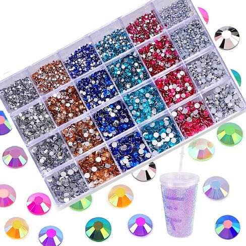 SS4-SS20 Nail Rhinestone Mix Size Color Clear Crystal Glass Rhinestones Non HotFix Gold Flatback Rhinestones Decorations DIY Glitter Stones Nail Gems 3D Nail Art Accessories 35 Options in Saudi Arabia