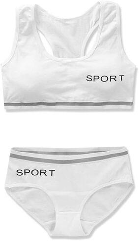Girls’ Training Bra Set - 6PCS Girls Cotton Training Bras Sports Racerback Training Bralettes and Underwear Panties in Saudi Arabia